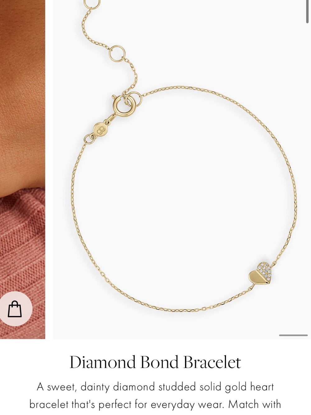 Gorjana Gold Diamond Heart Bracelet